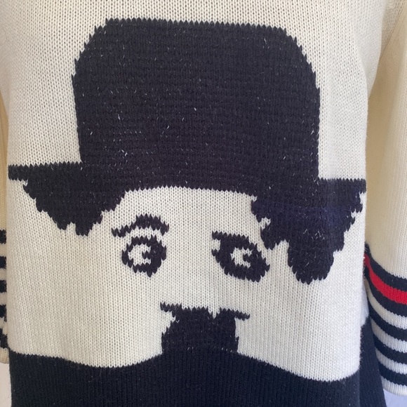 Vintage 1970s rare unique Charlie Chaplin sweater - Picture 2 of 8